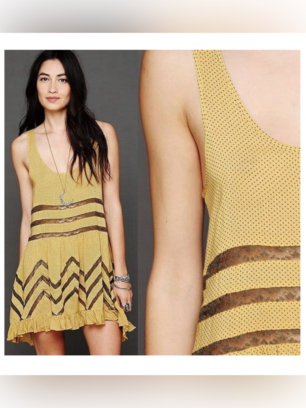 Intimately Free People FP Voile and Lace Trapeze Slip Dress